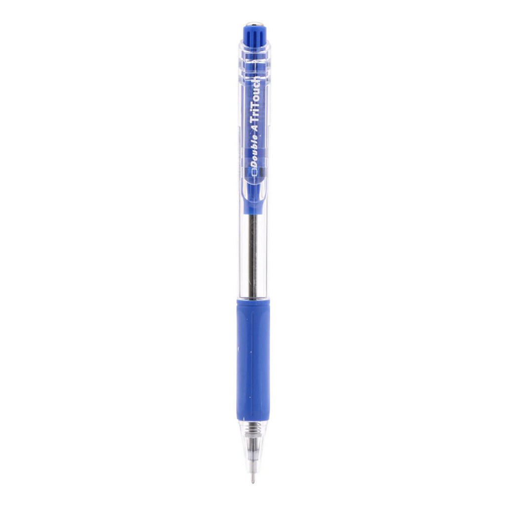 Combo 5 chiêc Bút bi bấm 0.7mm Double A Tri Touch Xanh