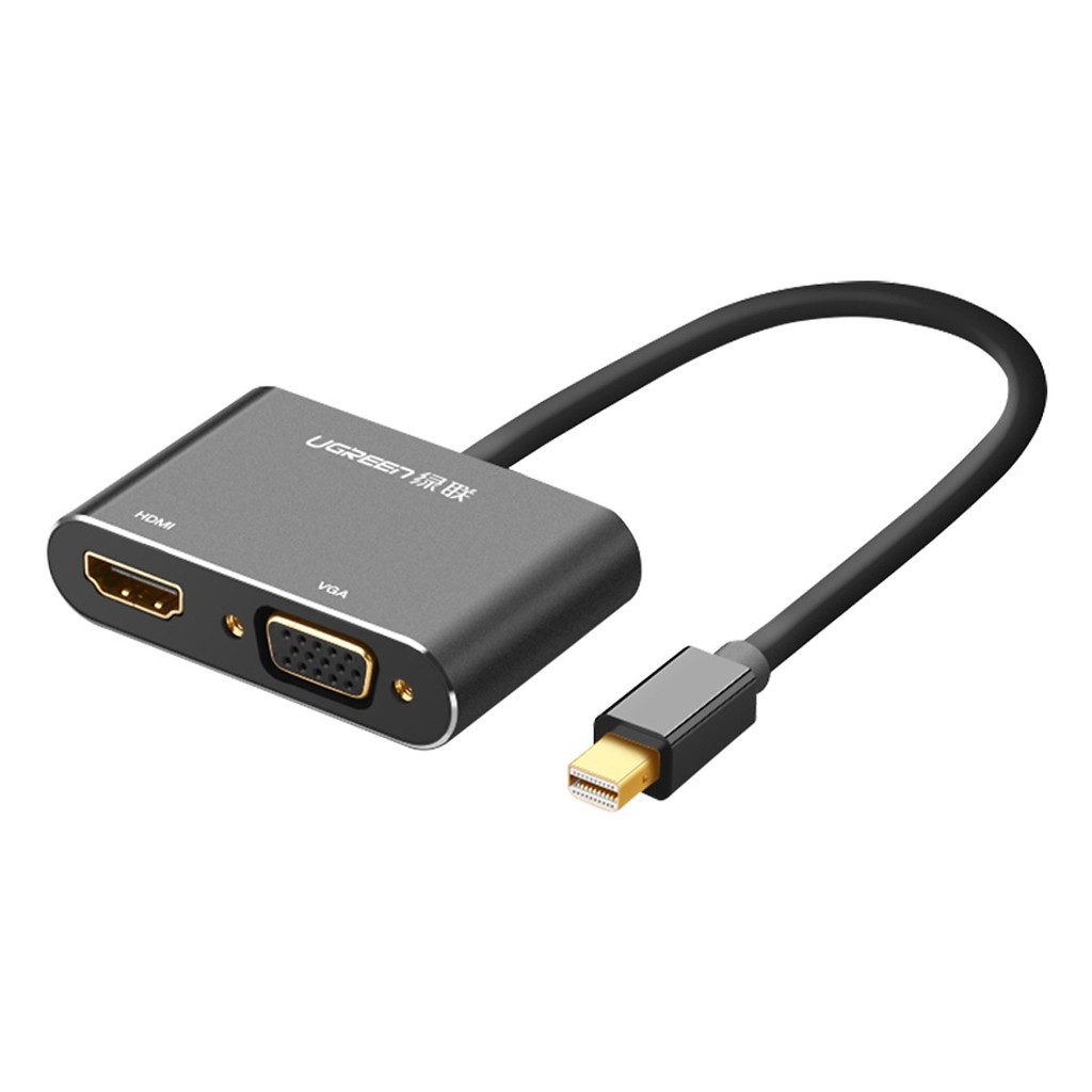 Cáp chuyển đổi mini displayport to hdmi và vga ugreen 20422 màu đen_bảo hành 18 tháng.