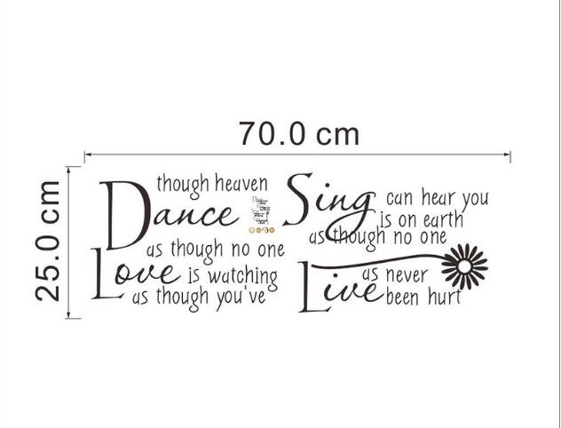 [HCM]Decal trang trí tường - Chữ Tiếng Anh Dance đen