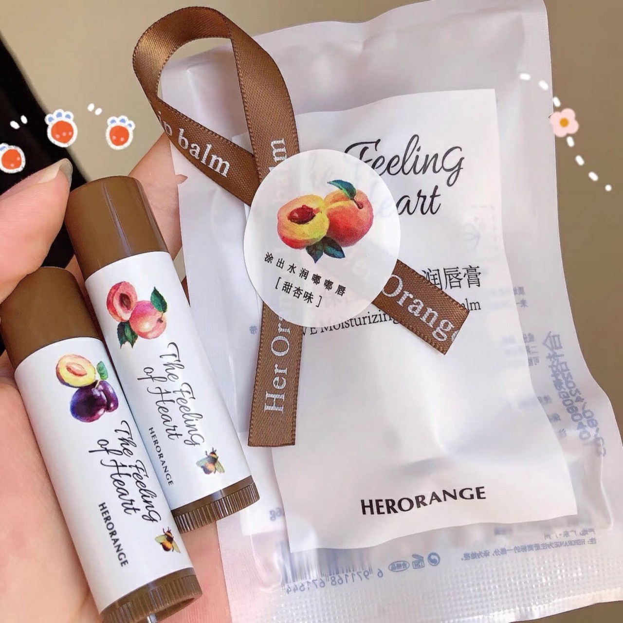 Son dưỡng Herorange trái cây có màu túi nơ