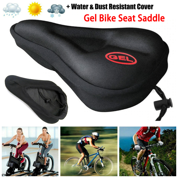 CONGMING Black Road Bike Saddles for Mountain Bike Seats Extra Comfort Gel Bike Saddle Cover Bike Cushion Pad Bicycle Seat Gel Pad Cushion