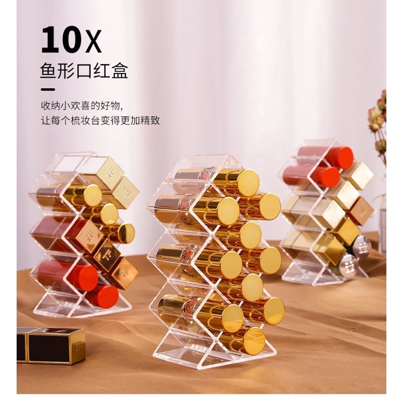 Khay Đựng Son 10 Ô Hình Tháp