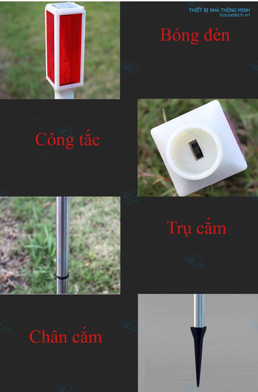Đèn cảnh báo năng lượng mặt trời cắm cỏ