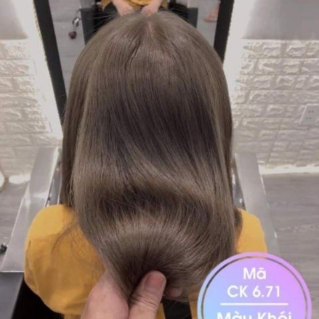 kem nhuộm tóc màu nâu khói lạnh (kèm oxi và găng tay)
