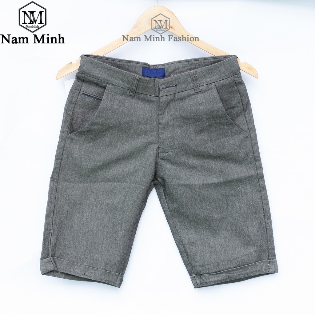 Quần short kaki nam có khóa kéo