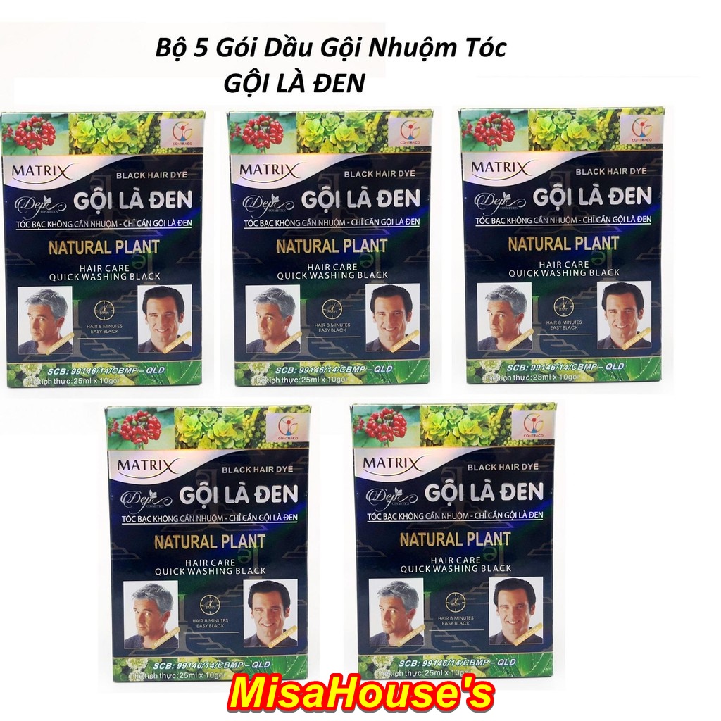 Dầu gội nhuộm tóc - gội là đen matrix 25g x 5 gói