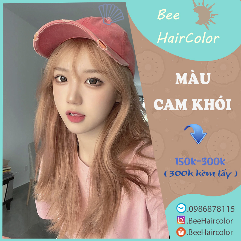 Thuốc Nhuộm Tóc Màu CAM KHÓI [ tặng kèm trợ nhuộm + bao tay ]