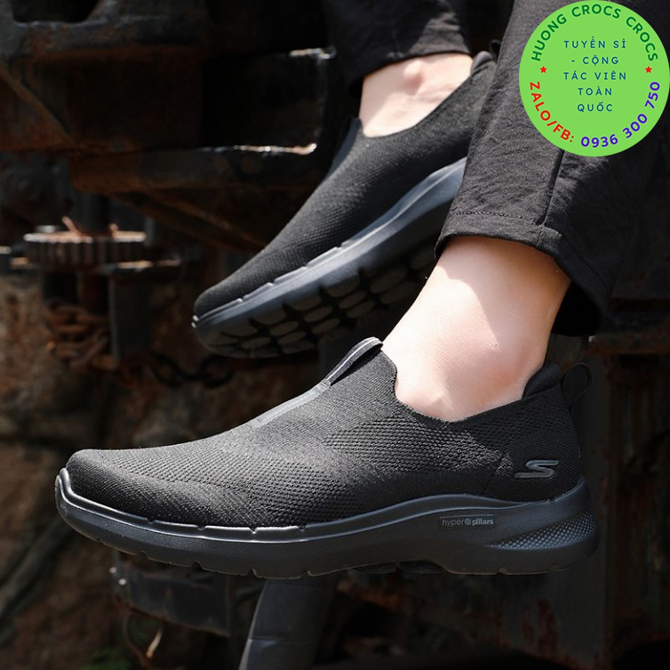 GIÀY THỂ THAO SKECHERS GOWALK 6 MÀU ĐEN ĐẾ ĐEN
