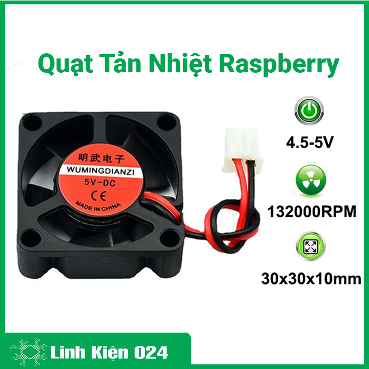 Quạt tản nhiệt Raspberry 3010 5V kích thước 3x3x1cm