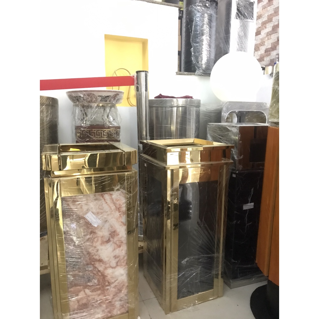 Thùng rác inox đá hoa cương - Thùng rác trang trí
