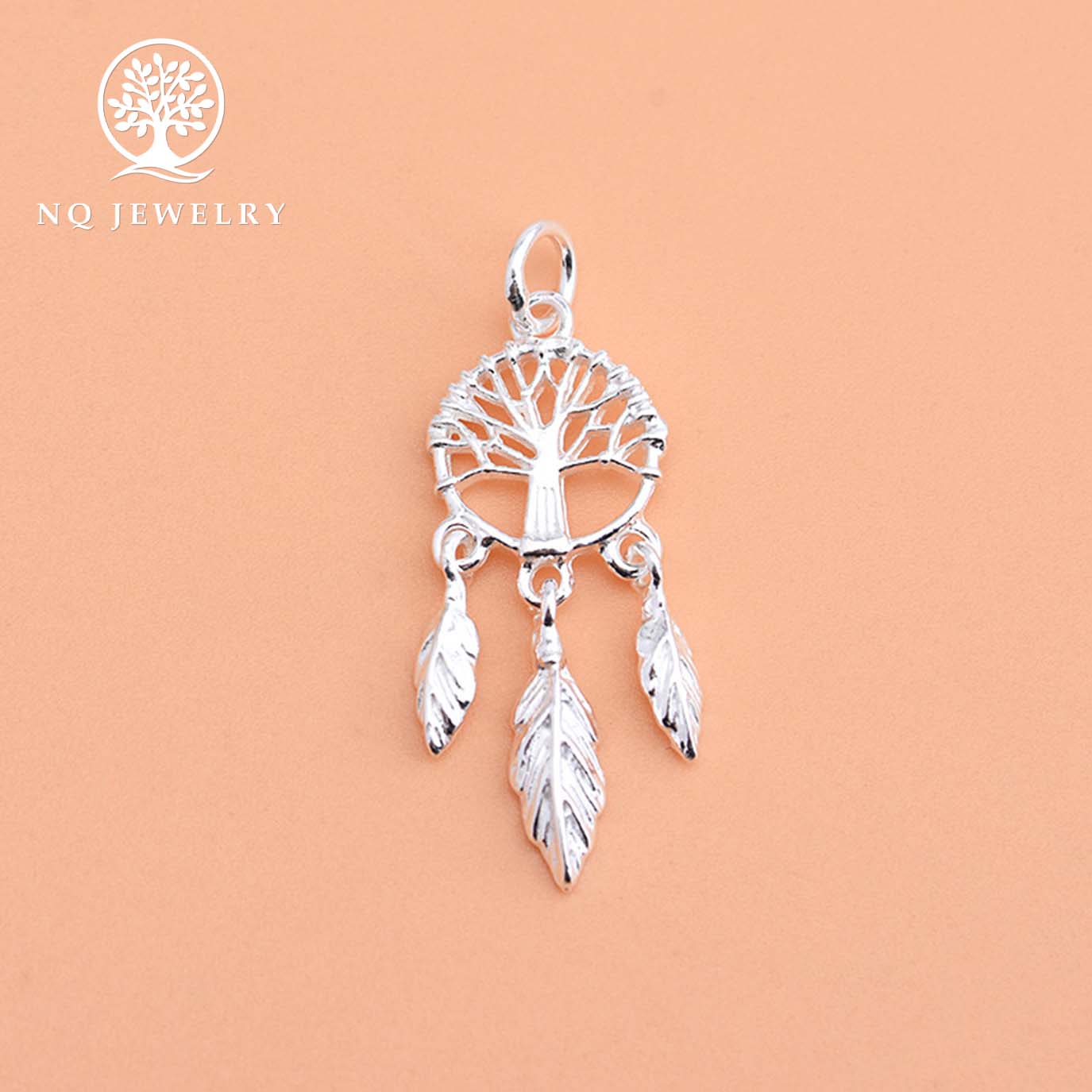 Charm bạc hình Dream catcher cây lá treo - NQ Jewelry
