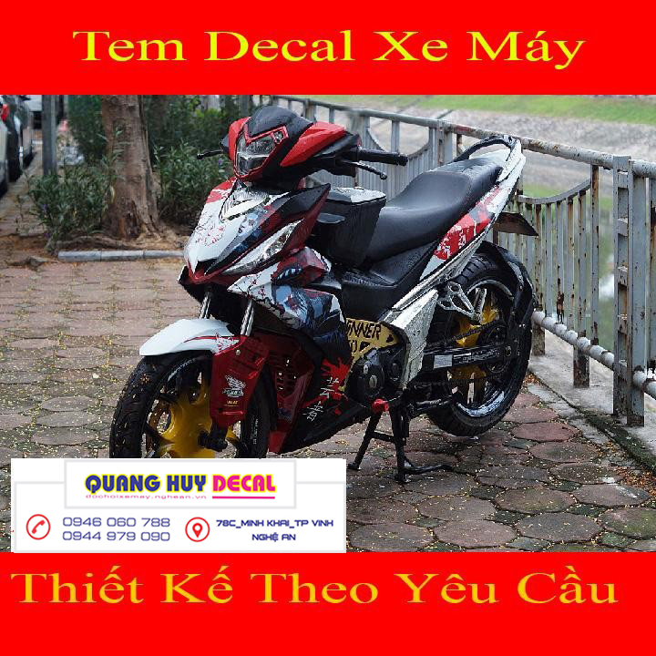 Tem trùm Winner samurai đỏ trắng đen - Độ dán team trùm decal xe máy Winner samurai đỏ trắng đen- Team trùm decal xe máy Winner rẻ đẹp và chất