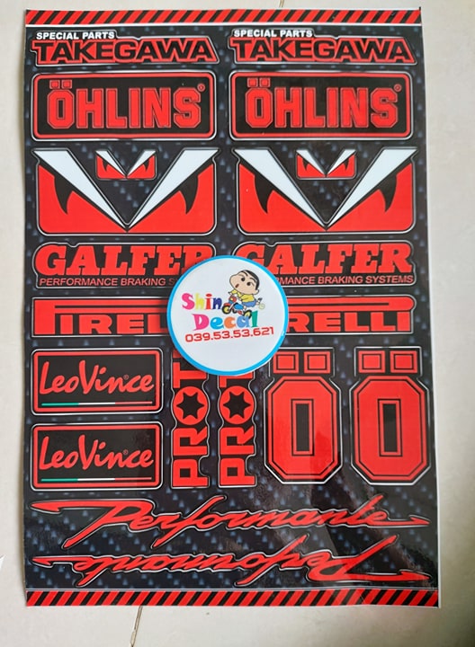 Tem logo trọn bộ set theo màu 18x25cm