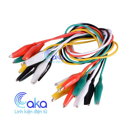 Bộ 10 Dây điện kết nối kẹp cá sấu dài 50cm