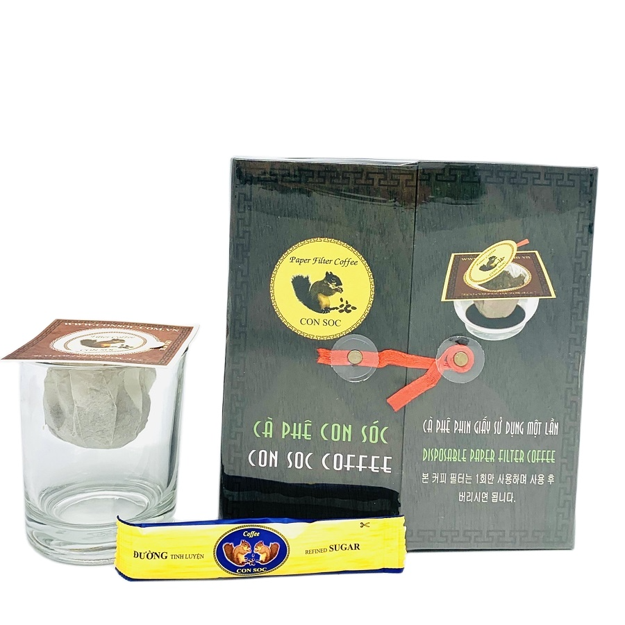 Cà phê Con Sóc Phin Lọc Đen Đôi( Hộp 20 Gói)