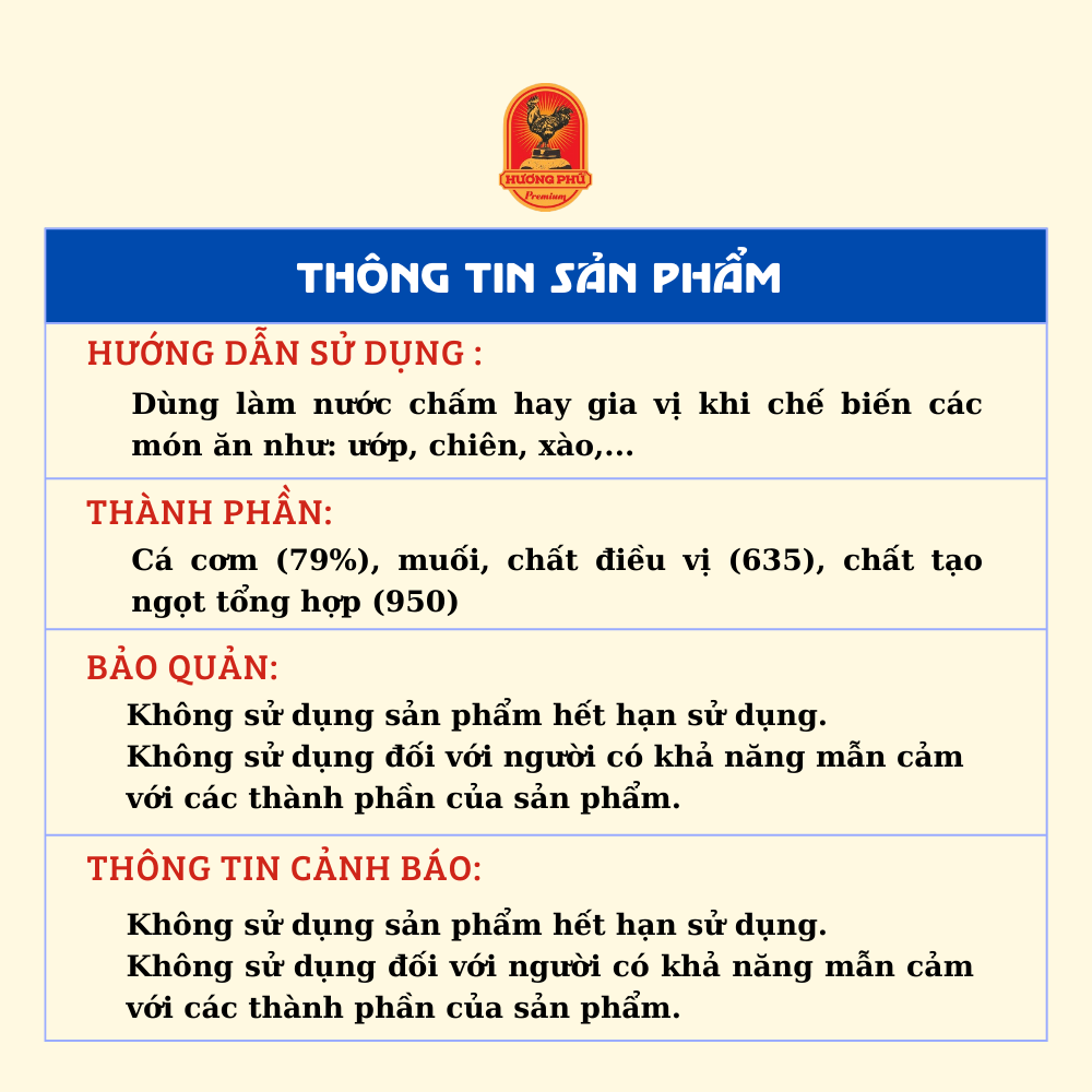 Nước chấm cá cơm Hương Phú 7 độ đạm 1000ML
