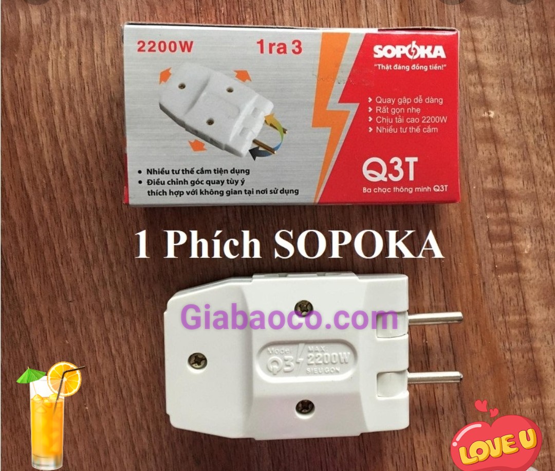 Phích cắm đện thông minh sopoka : 1 chia 3 & 1 chia 5