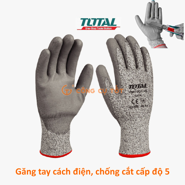 Găng tay cách điện, chống cắt Total TSP1701-XL