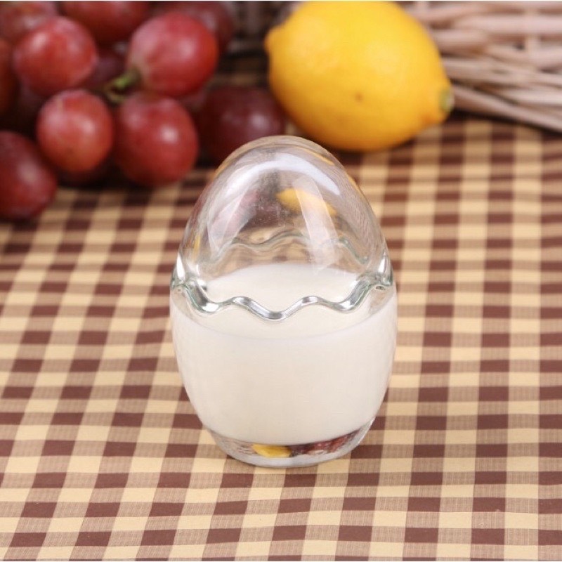 Hủ thủy tinh trứng làm pudding cho bé