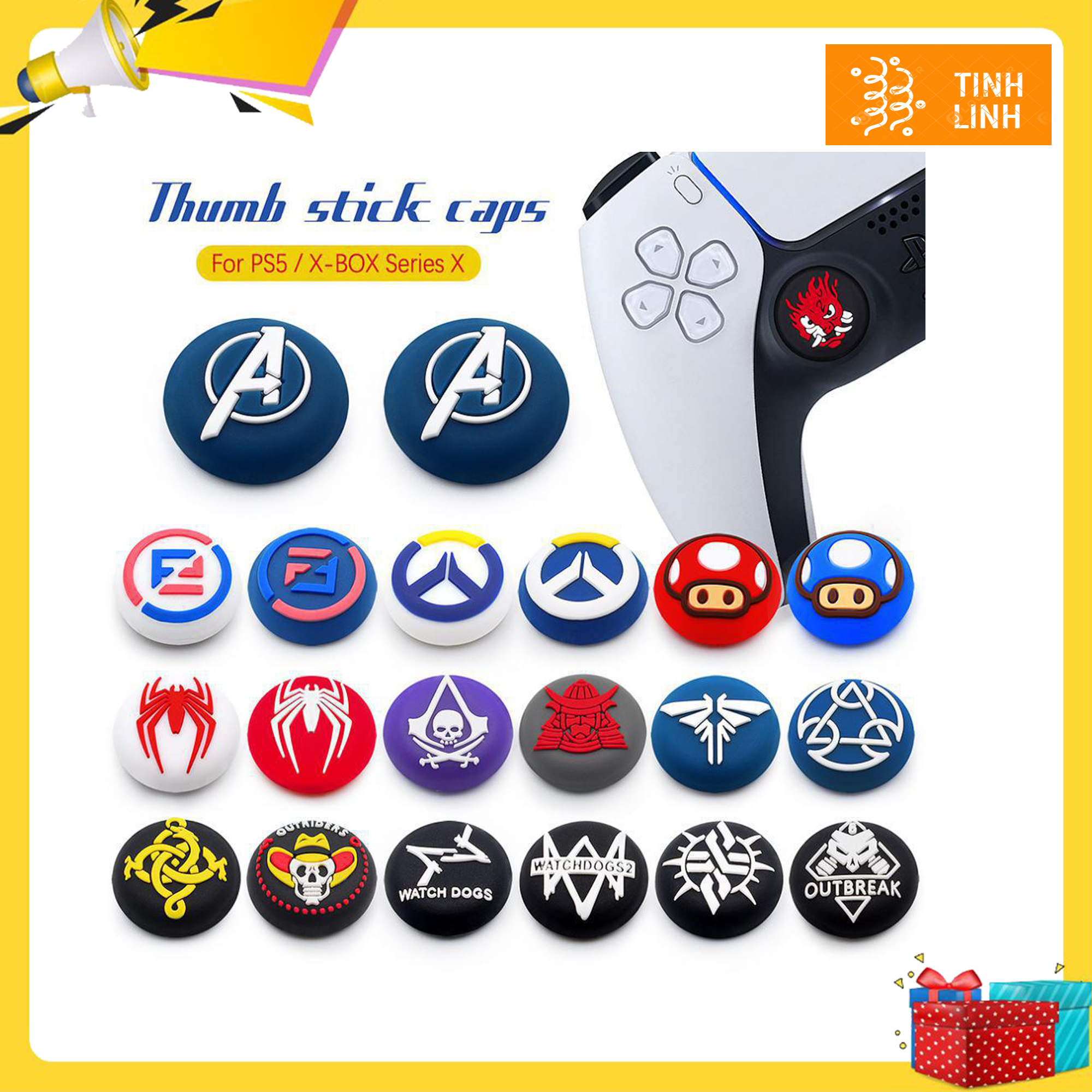 Núm chụp analog PS4, PS5, XBOX, bọc silicon bảo vệ cần analog
