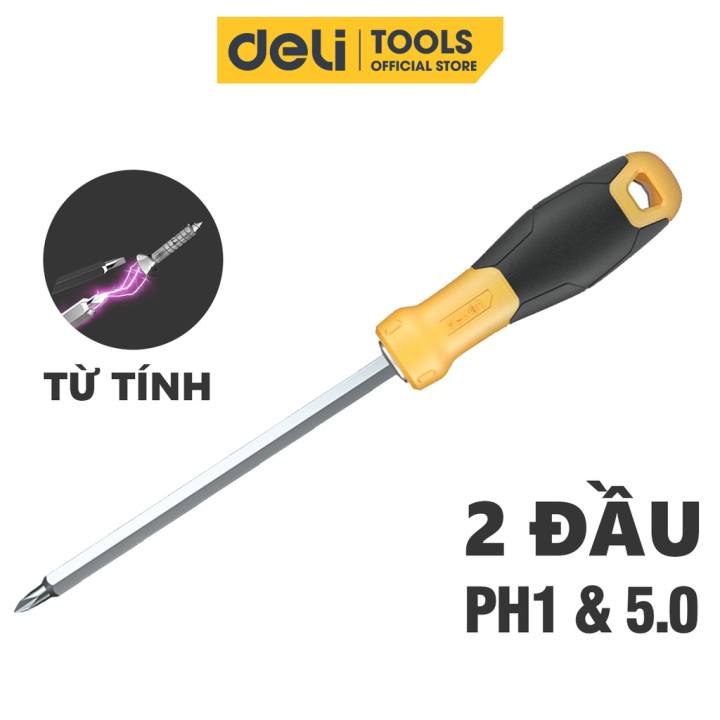 Tua Vít Đa Năng 2 Đầu Deli - Đầu Vít Từ Tính PH1 và 5.0 - Chất Liệu Thép CR-V Siêu Bền Chống Mòn, Gỉ - DL625100S/DL625150S - Hình ảnh 2