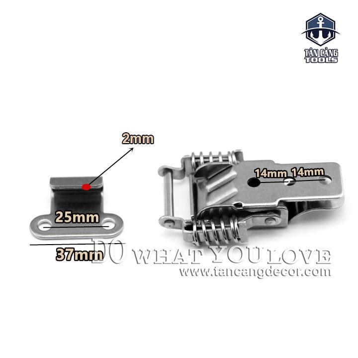 Khóa Gài Inox 304  Dạng Lò Xo Size M – KT :7.4 cm ( 2 loại)
