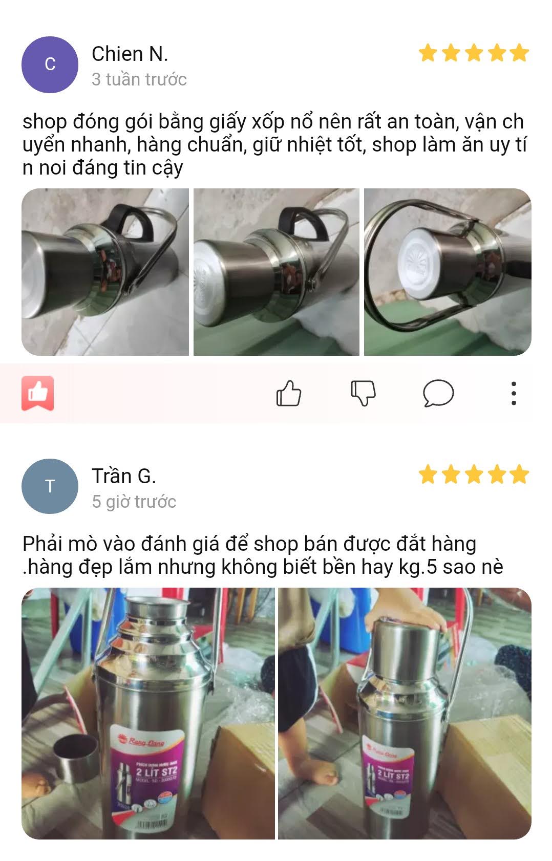 Phích đựng nước INOX 2 lít cao cấp Rạng Đông Model: RD 2035 ST2