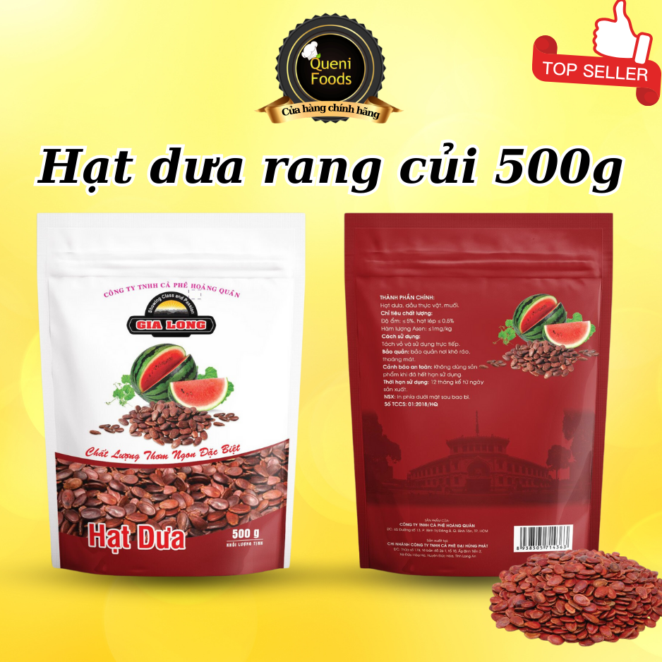 Hạt Dưa Sạch Gia Long vị mộc rang củi thơm giòn béo (500g)