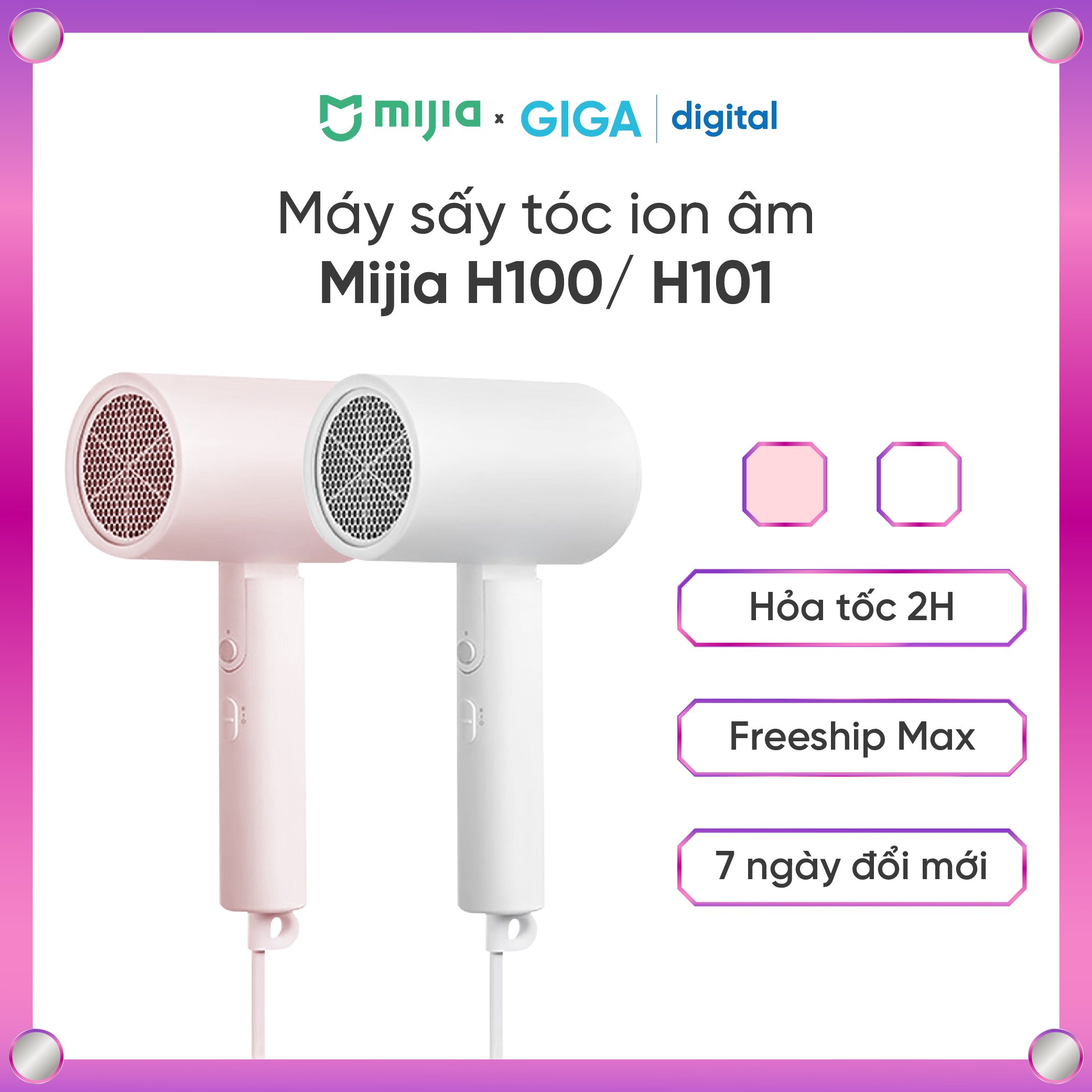 Máy sấy tóc mijia h101 | máy sấy ion âm bảo vệ tóc | máy sấy xiaomi mijia h100/ h101 bản mới 2023
