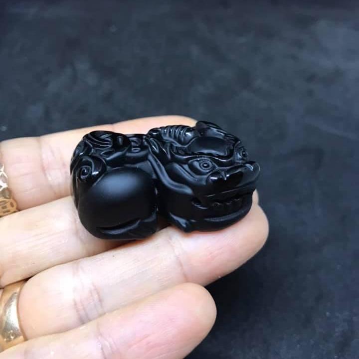 [HCM]TỲ HƯU ĐÁ NÚI LỬA OBSIDIAN - HÀNG VIP- TẶNG KÈM DÂY ĐEO