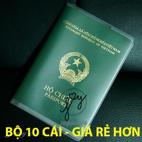 COMBO 10 cái vỏ bao hộ chiếu passport dẻo trong có khe đựng vé máy baay và