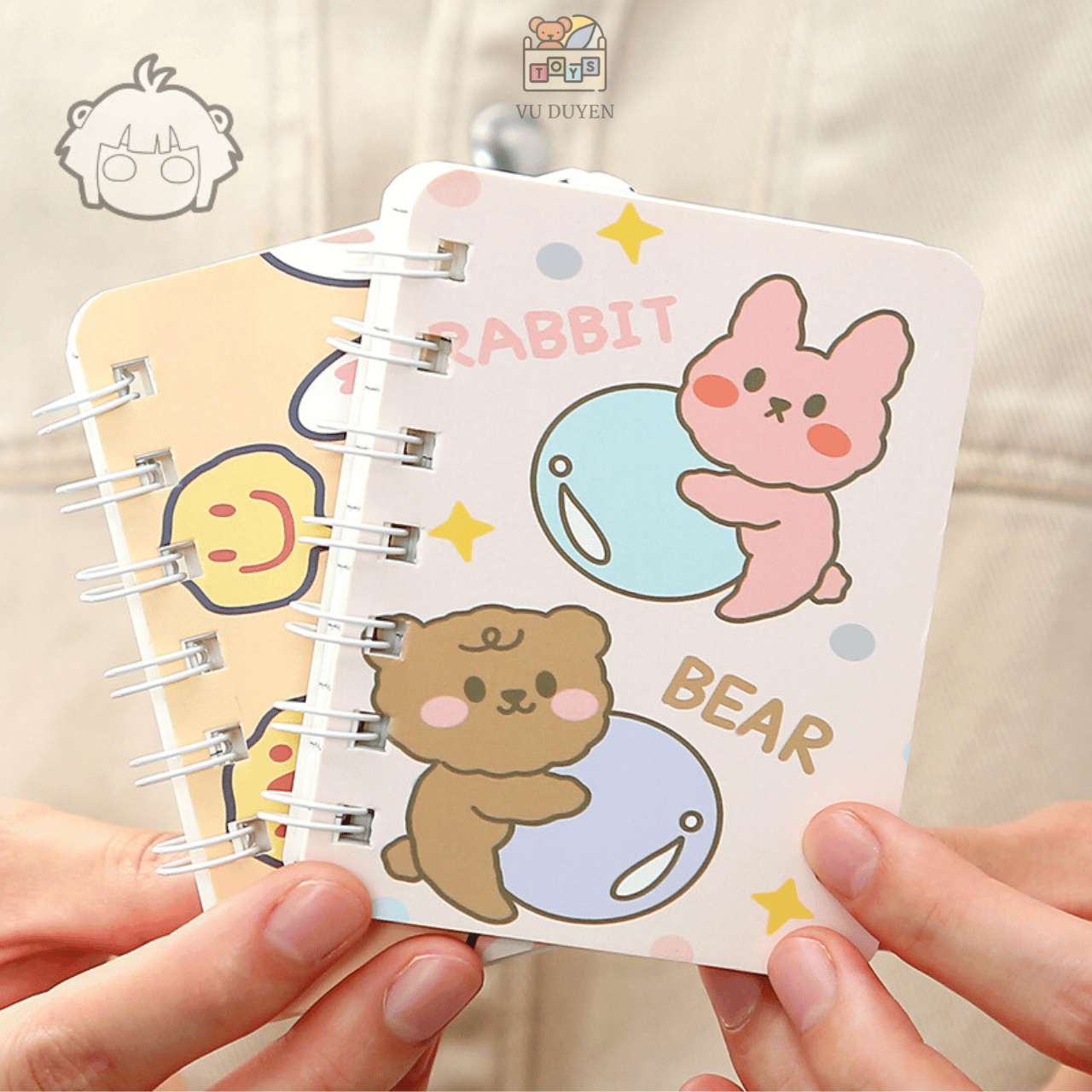 Sổ mini lò xo A7 80 tờ nhiều hình ngẫu nhiên - Sổ tay cute