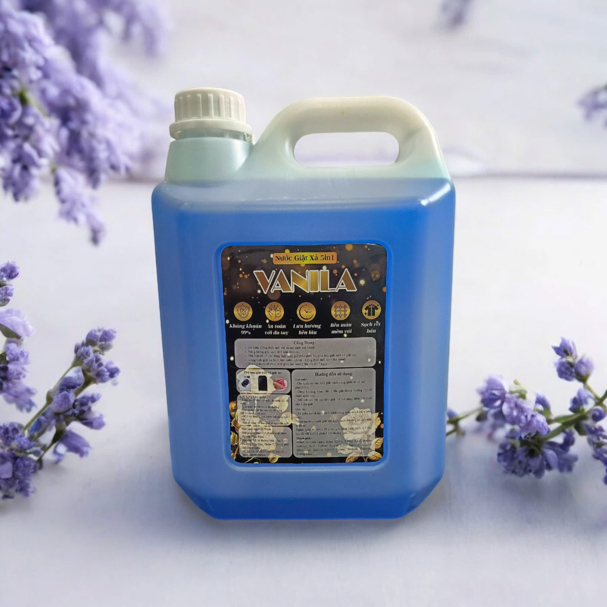 nước giặt xả VANILA 5in1 ( can 5 kg) thơm đậm đặc