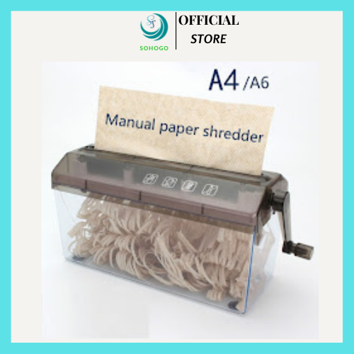 [HÀNG MỚI]-Máy cắt giấy vụn A4 size lớn dạng sợi- Máy hủy giấy trên bill tính tiền, hóa đơn thanh toán, tài liệu giấy A5 ,A6