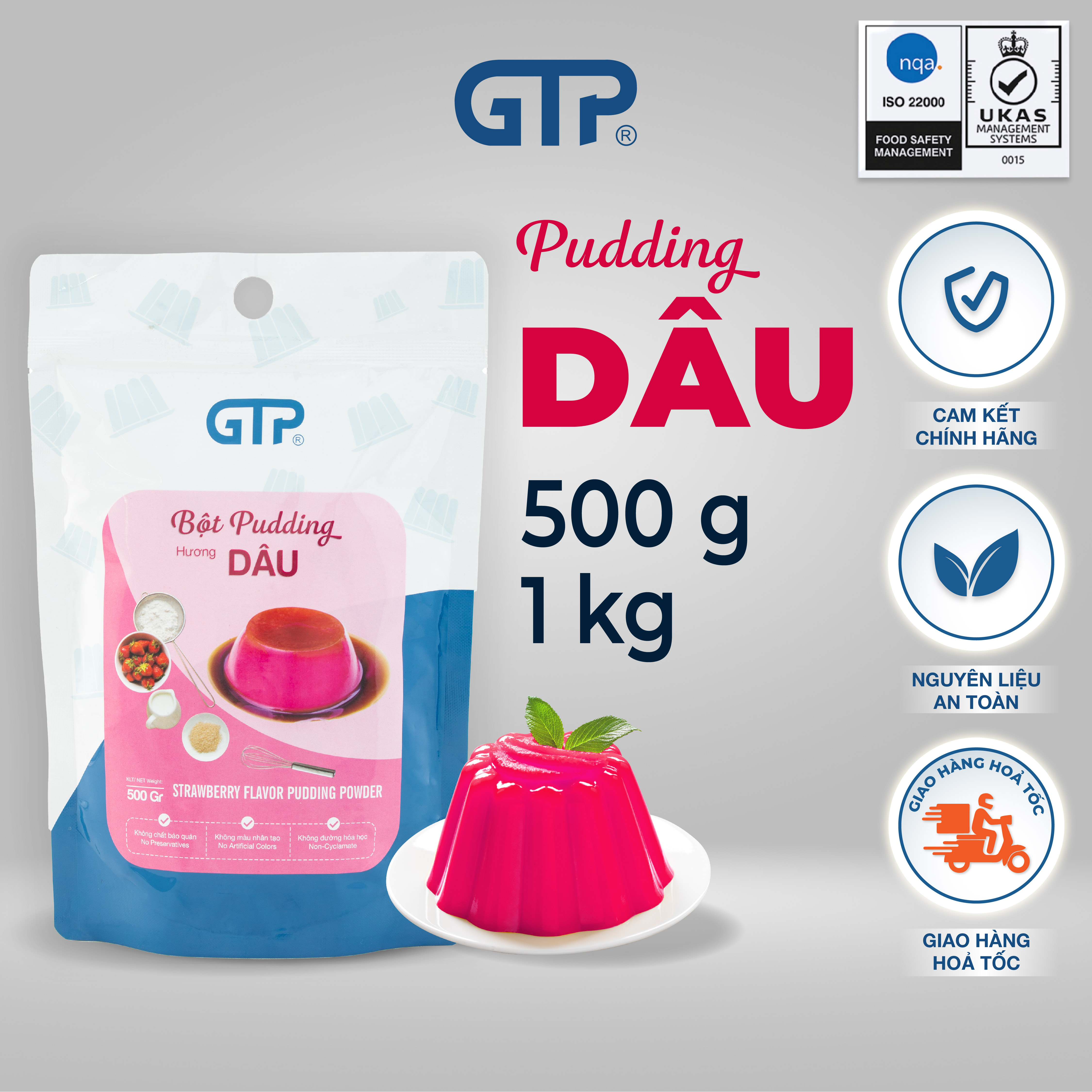 Bột pudding trứng thạch trà sữa 500gr Gia Thịnh Phát - GTP đủ vị