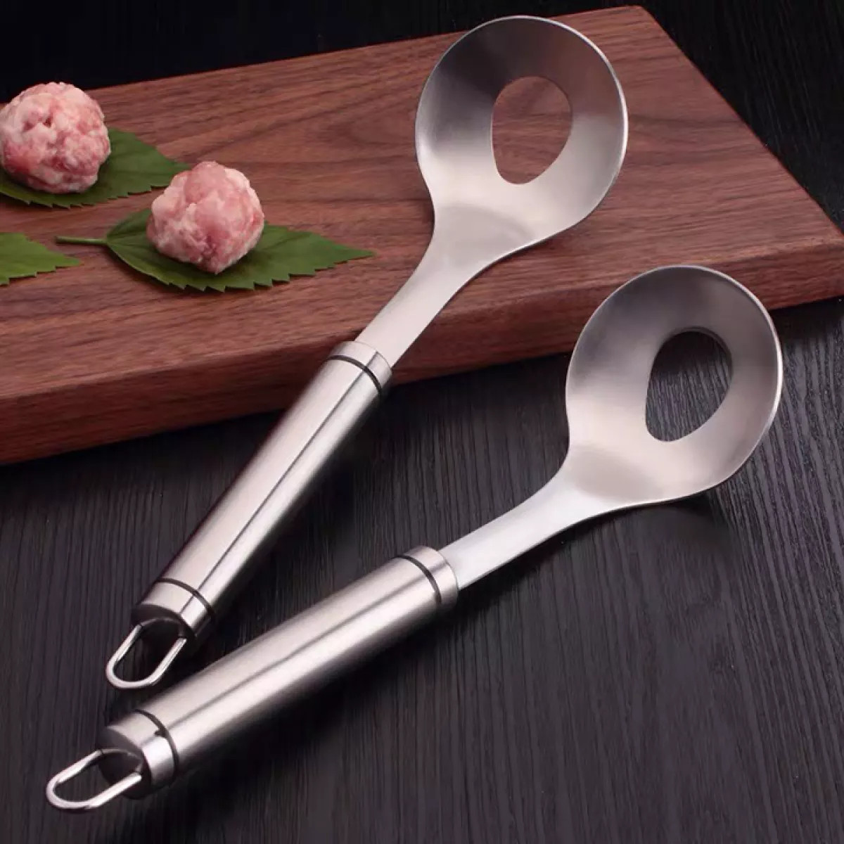 Vá nặn thịt viên, chả cá viên tròn đa năng bằng inox