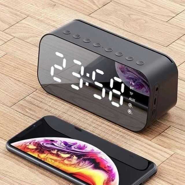 Loa bluetooth mặt gương kimiso k10 tích hợp đồng hồ báo thức điện tử - âm thanh rõ nét - pin cực trâu