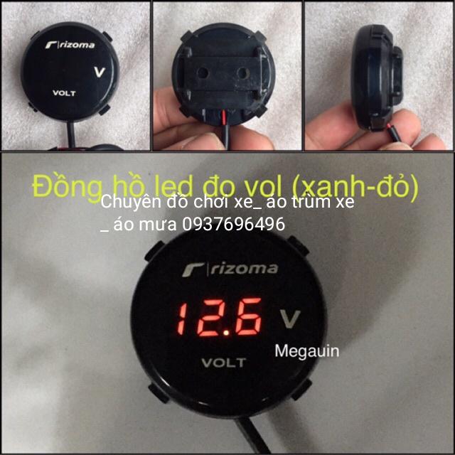 [HCM]ĐỒNG HỒ BÁO VOLT BÌNH XE MÁY MẪU TRÒN RIZOMA