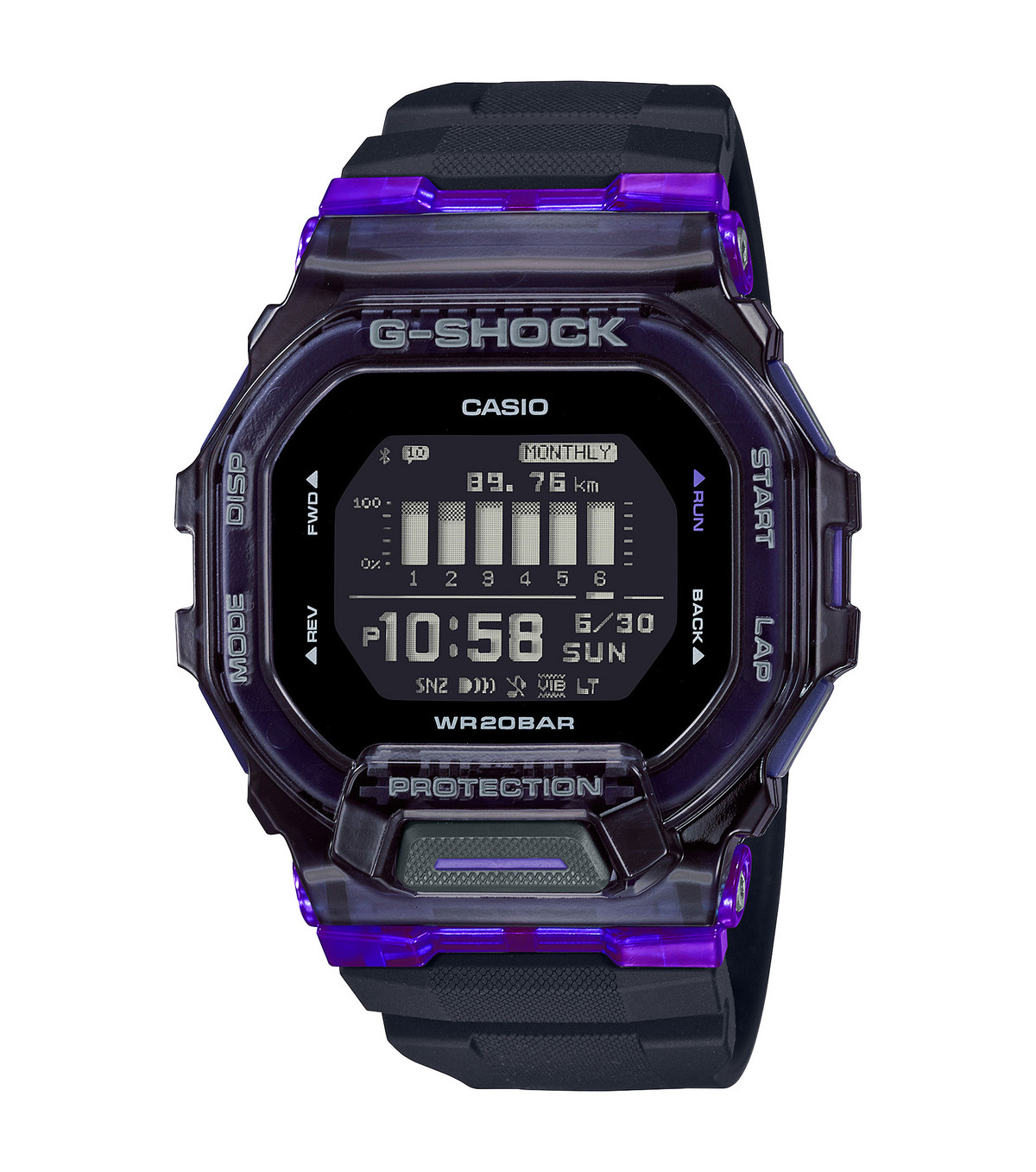Đồng hồ nam dây nhựa casio g-shock gbd-200sm-1a6dr bluetooth - gbd-200sm-1a6 chính hãng