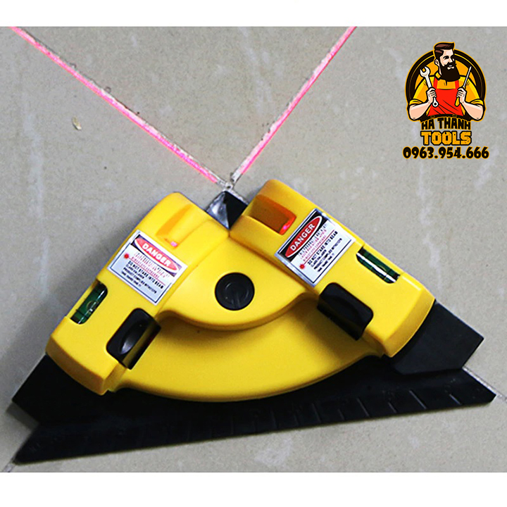 Thước ke góc vuông laser - tặng thêm 3 pin đi kèm - máy đo góc vuông 90 độ bằng tia laser đa năng