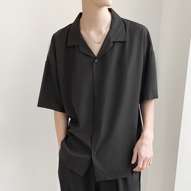 Áo sơ mi nam tay ngắn cổ vest form rộng Thời Trang PONIVA BRANCH Hot Trend 2023