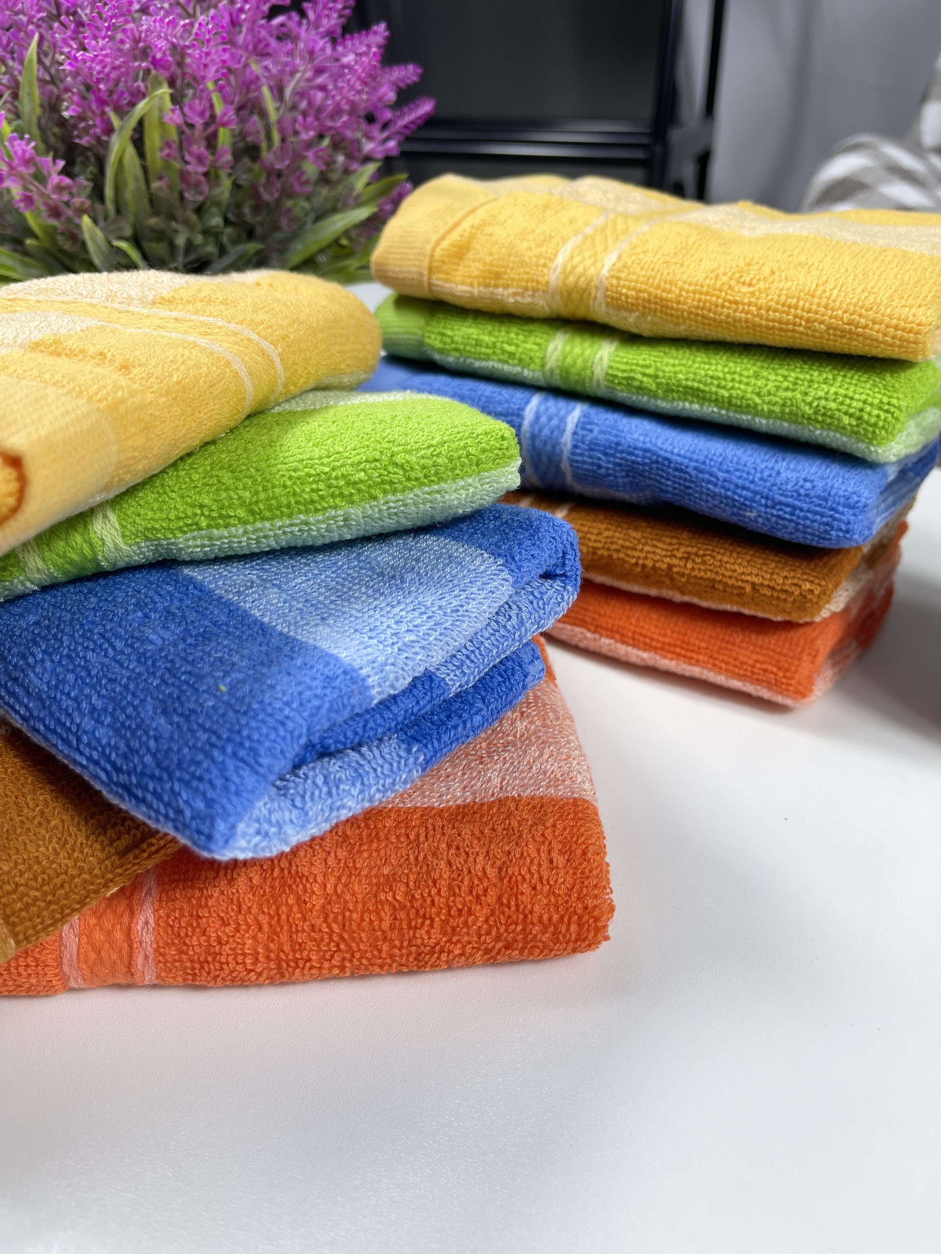 Khăn mặt kẻ sọc cotton Tân Thịnh, KT 30x50cm