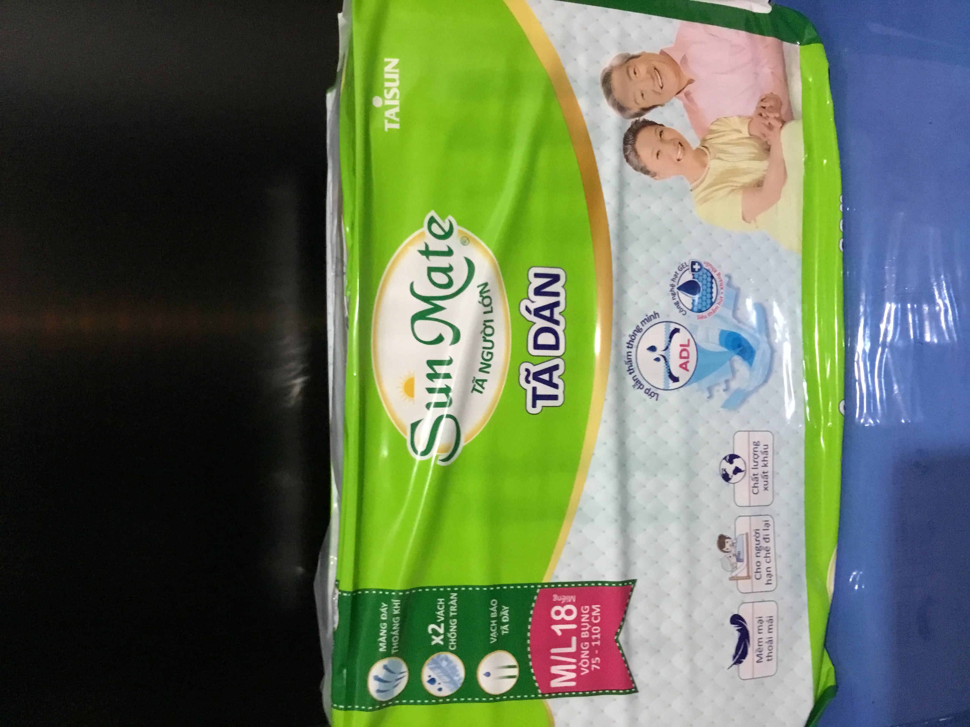 (TpHCM) - Combo 3 Gói Tã dán Sunmate ML18 (18 miếng) - Date mới