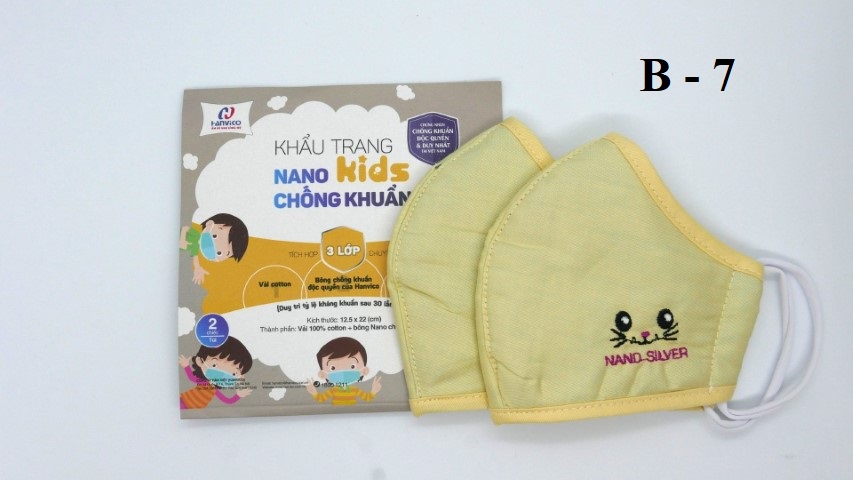 Combo 2 khấu trang Nano bạc kháng khuẩn trẻ em