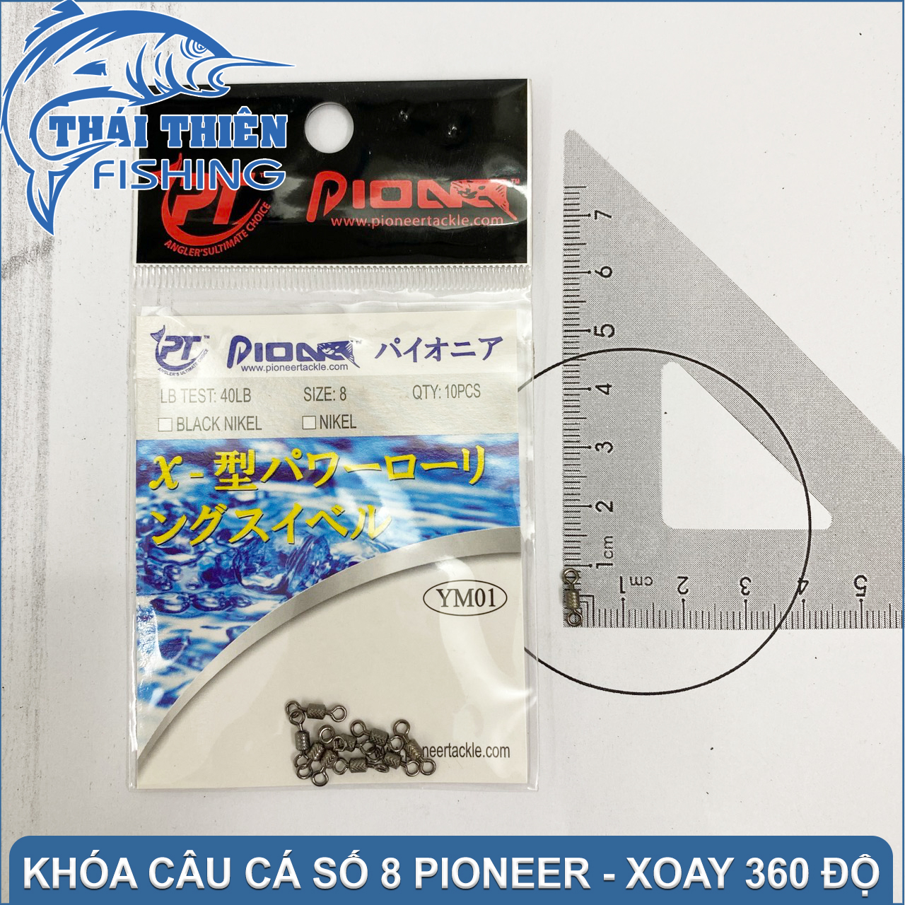 Khóa link câu cá ma ní số 8 pioneer túi 10 cái