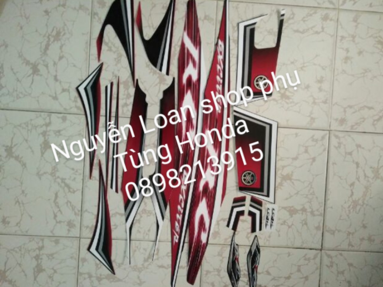 Bộ tem yamaha exciter 135 2010 đỏ đen