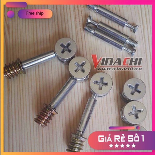 Bộ ốc liên kết cam ốc cấy ren 6x40 túi 100 chợ trời hn