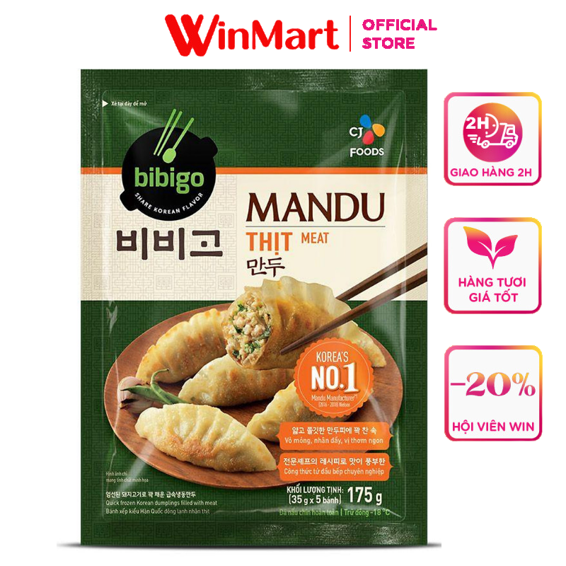 - Bánh xếp Hàn Quốc Bibigo nhân thịt gói 175g