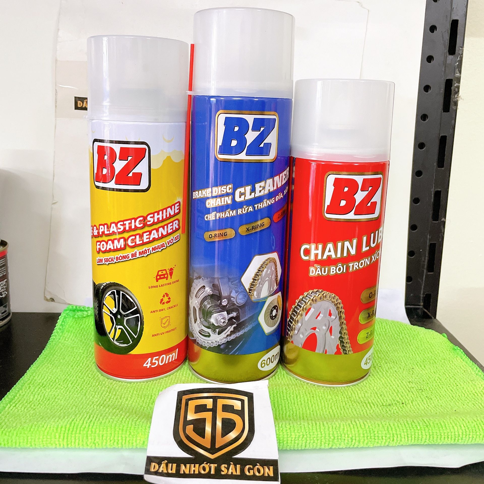 COMBO 3 chai bảo dưỡng sên, vệ sinh sên, phục hồi nhựa nhám, bóng lốp BZ