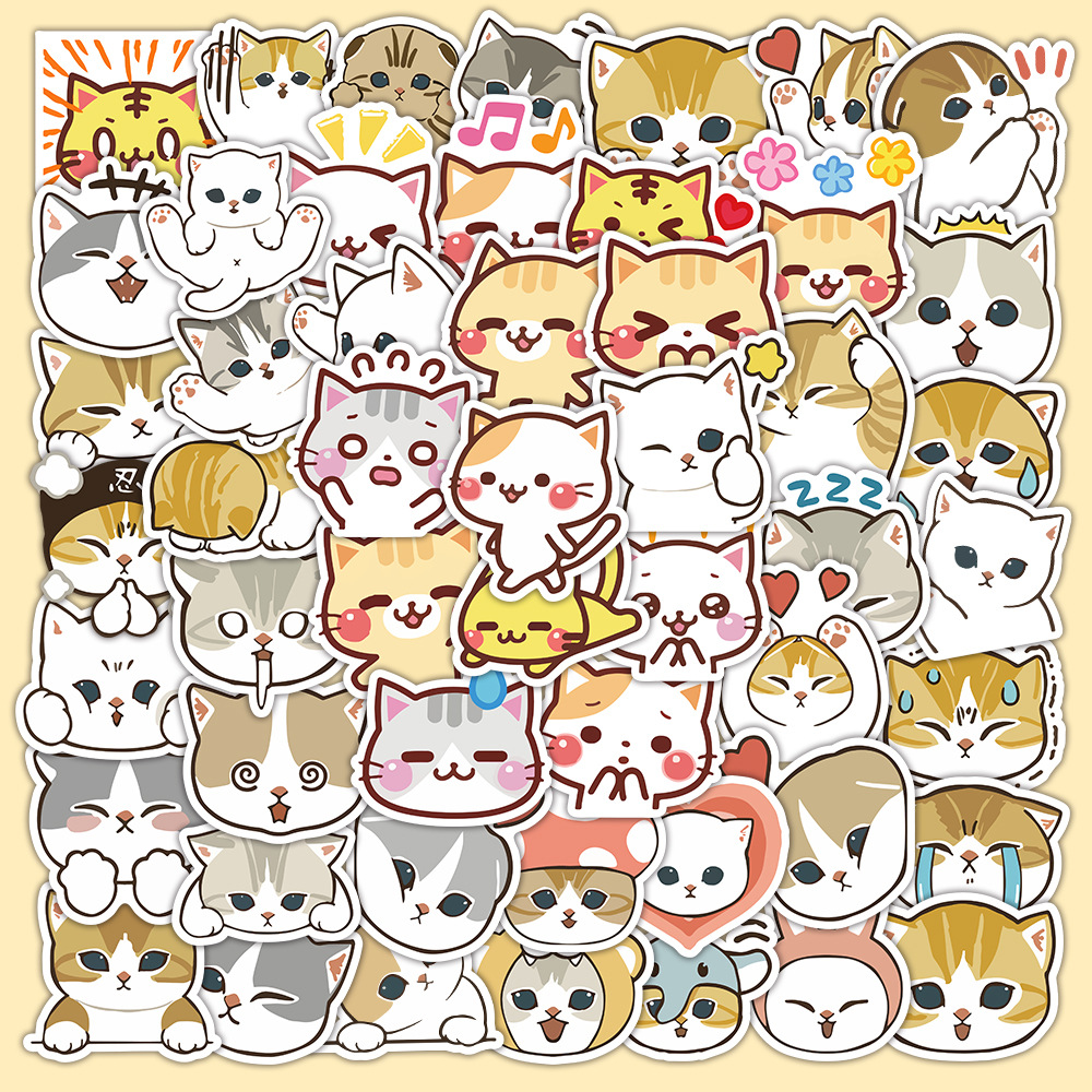 Sticker hình dán mèo con dễ thương mới nhất 2023